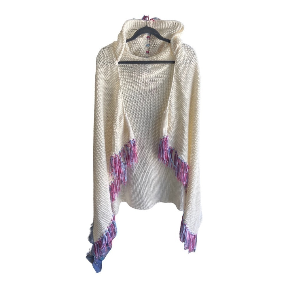 Crochet Unicorn Cape With Horned Hood And Ears Pink, Blue, Purple And White